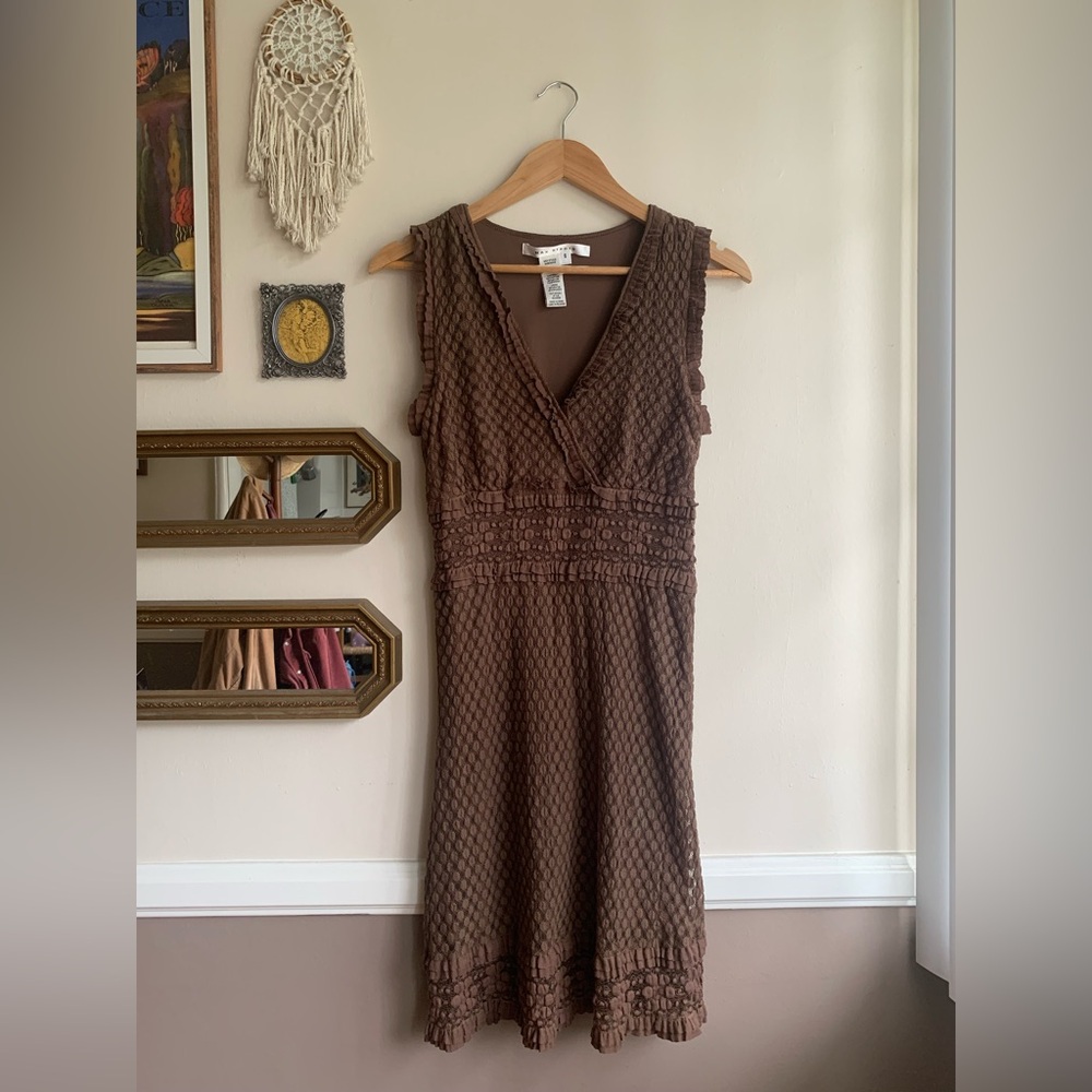 MAX STUDIO // Textured Cotton Dress in Cocoa